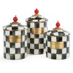 Sale MacKenzie-Childs Courtly Check Enamel Canister - Medium
