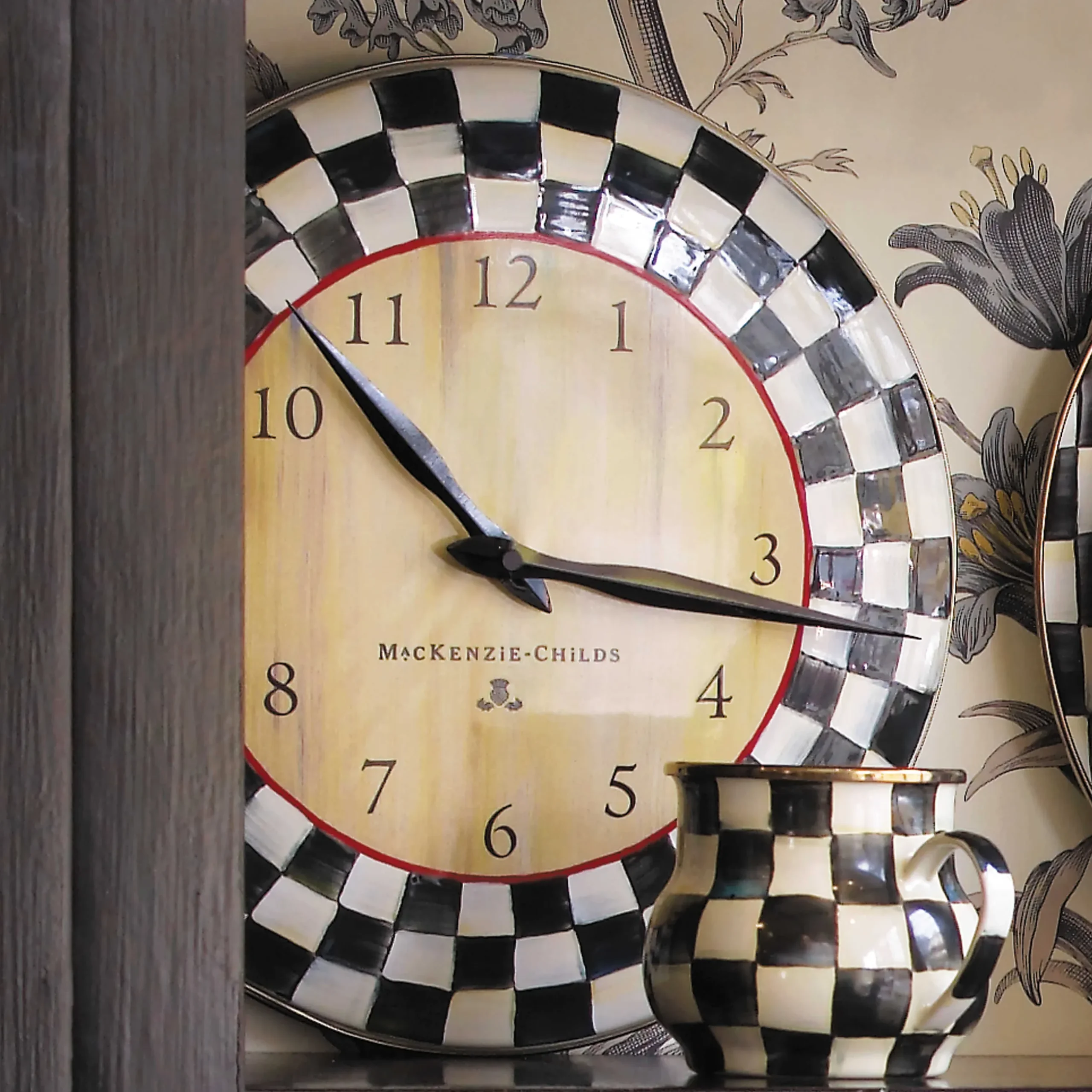 Hot MacKenzie-Childs Courtly Check Enamel Clock