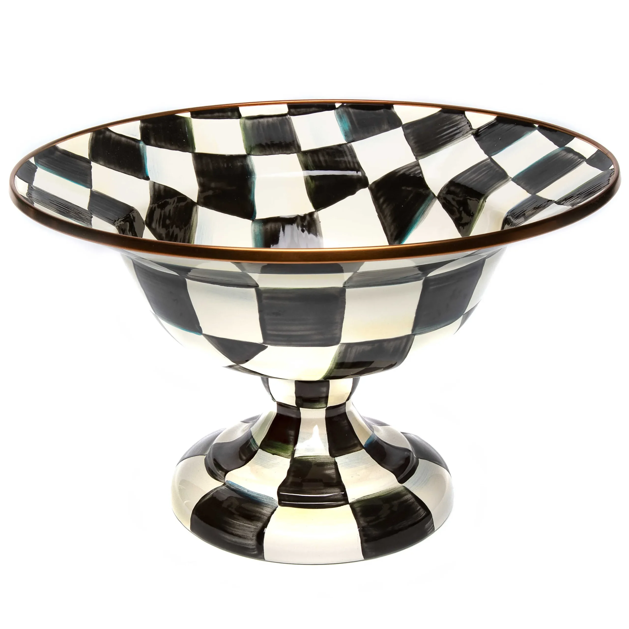Discount MacKenzie-Childs Courtly Check Enamel Compote - Large