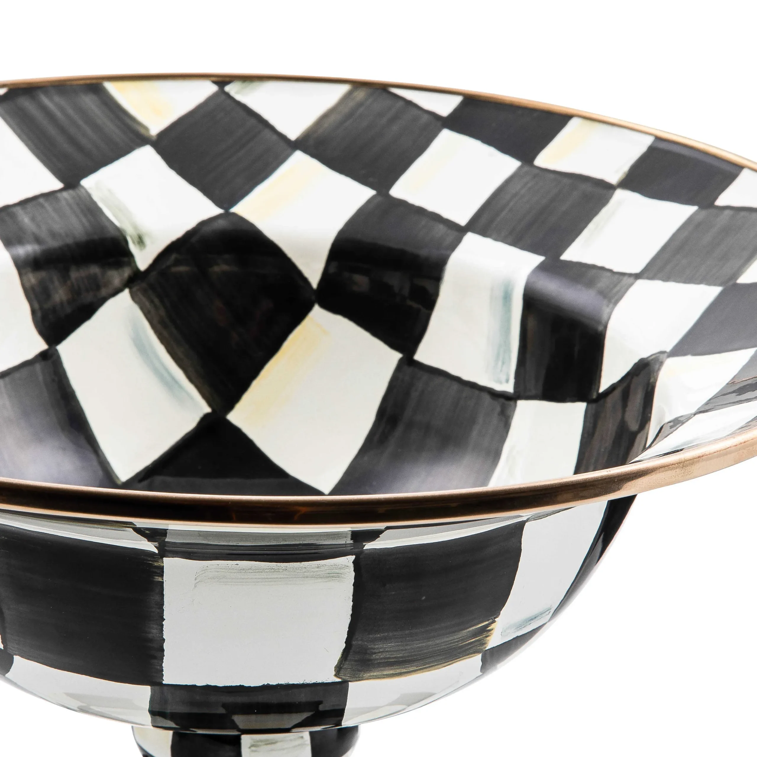 Discount MacKenzie-Childs Courtly Check Enamel Compote - Large