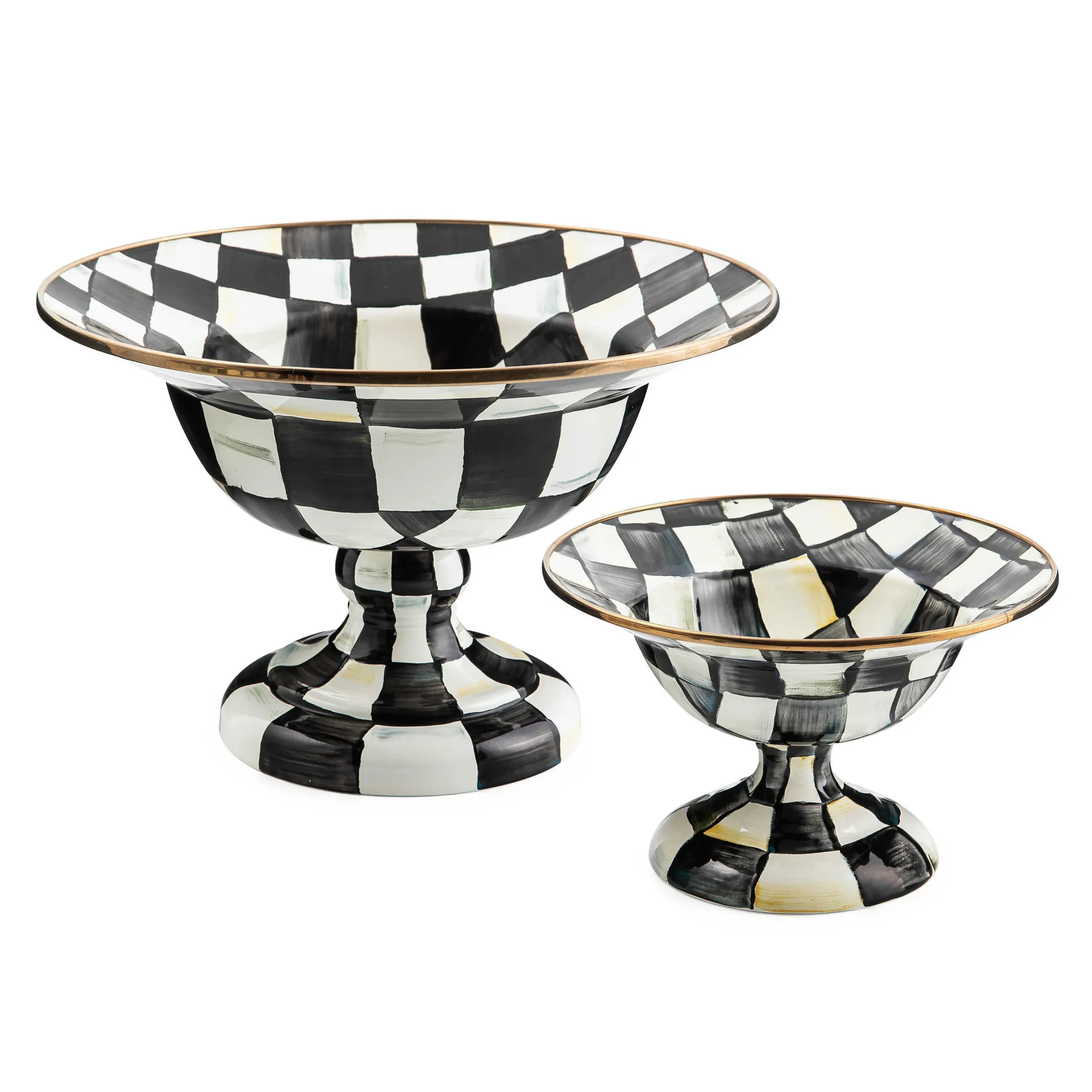 Discount MacKenzie-Childs Courtly Check Enamel Compote - Large