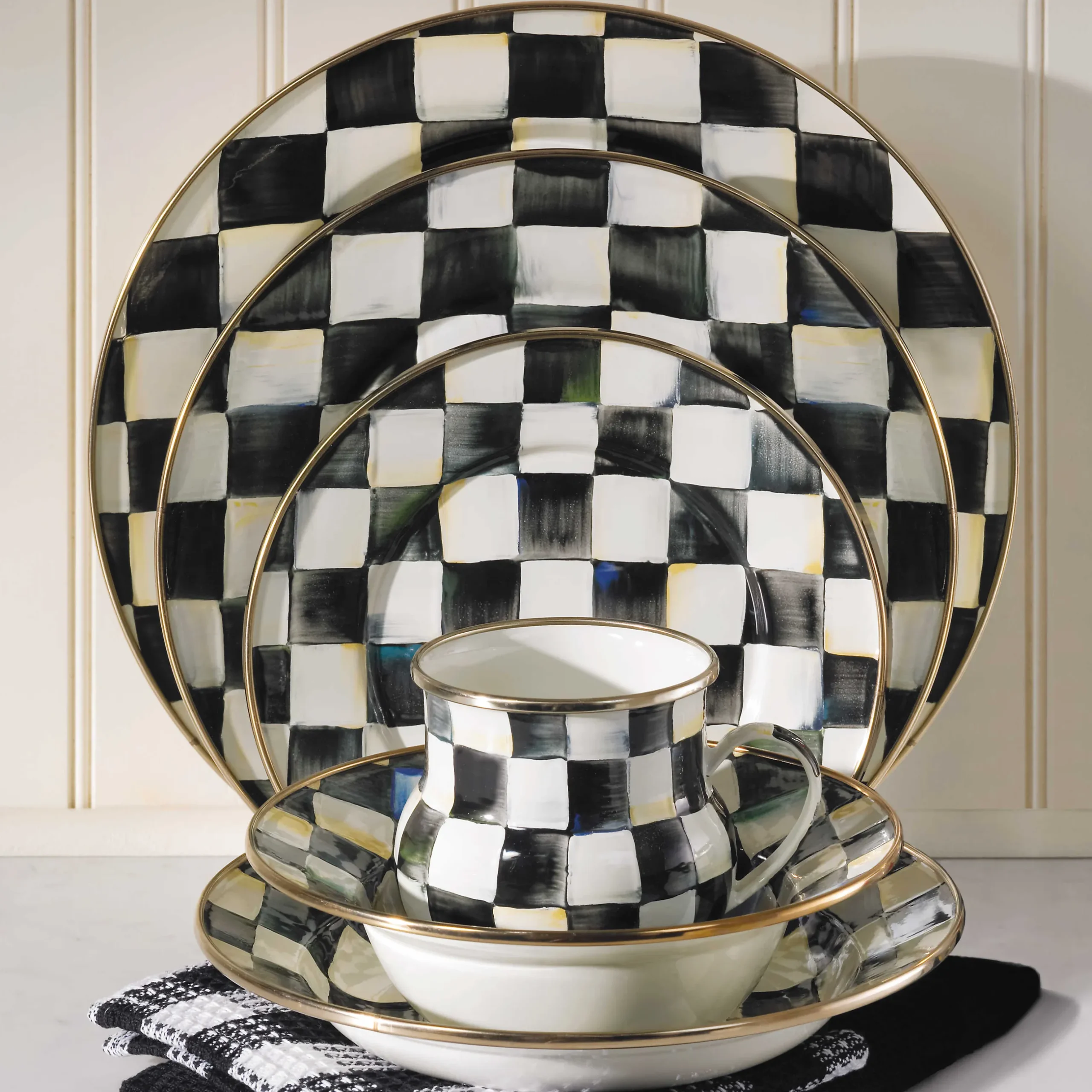 Discount MacKenzie-Childs Courtly Check Enamel Dinner Plate