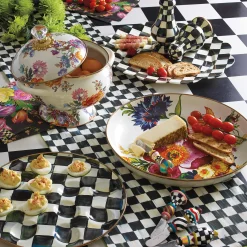 Hot MacKenzie-Childs Courtly Check Enamel Egg Plate