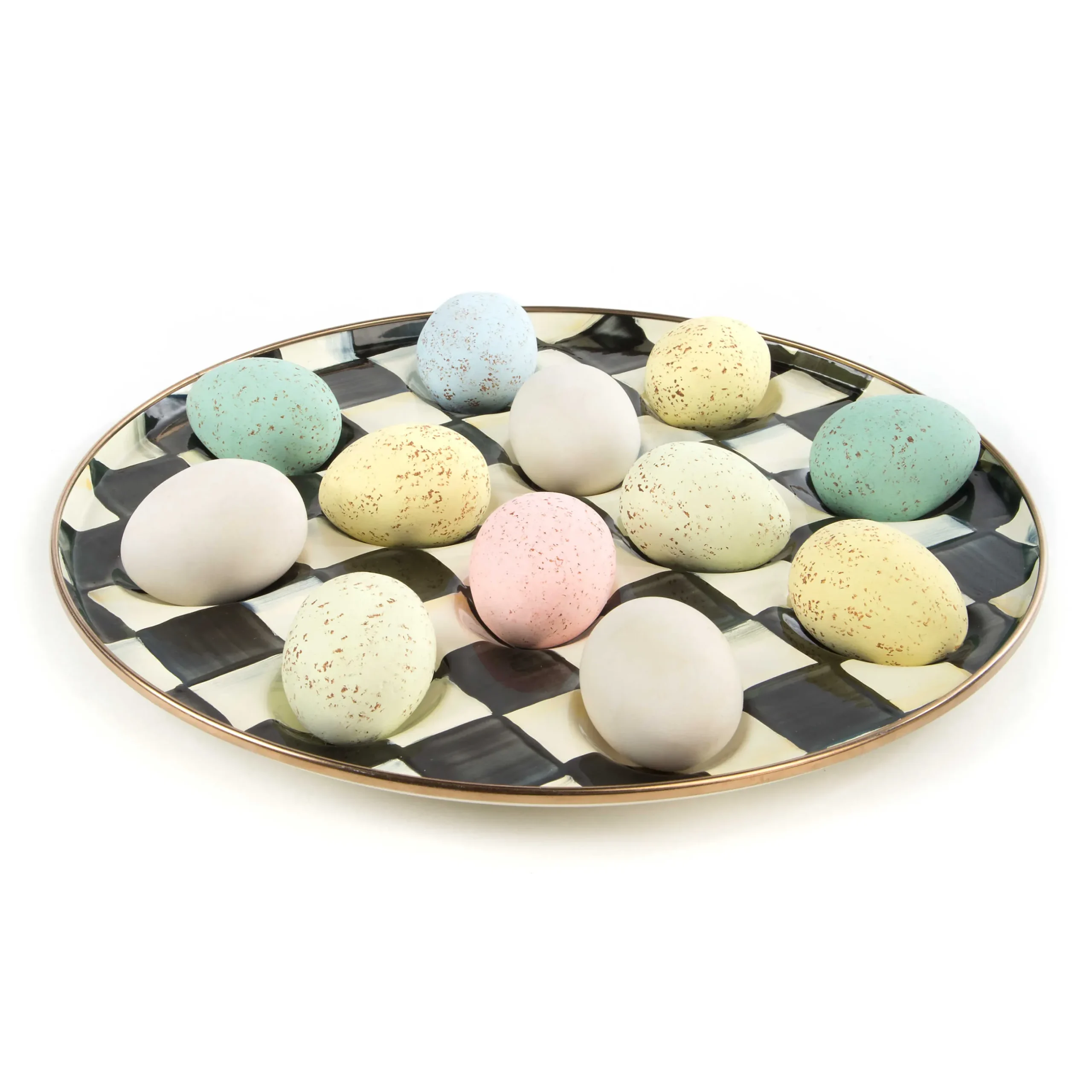 Hot MacKenzie-Childs Courtly Check Enamel Egg Plate
