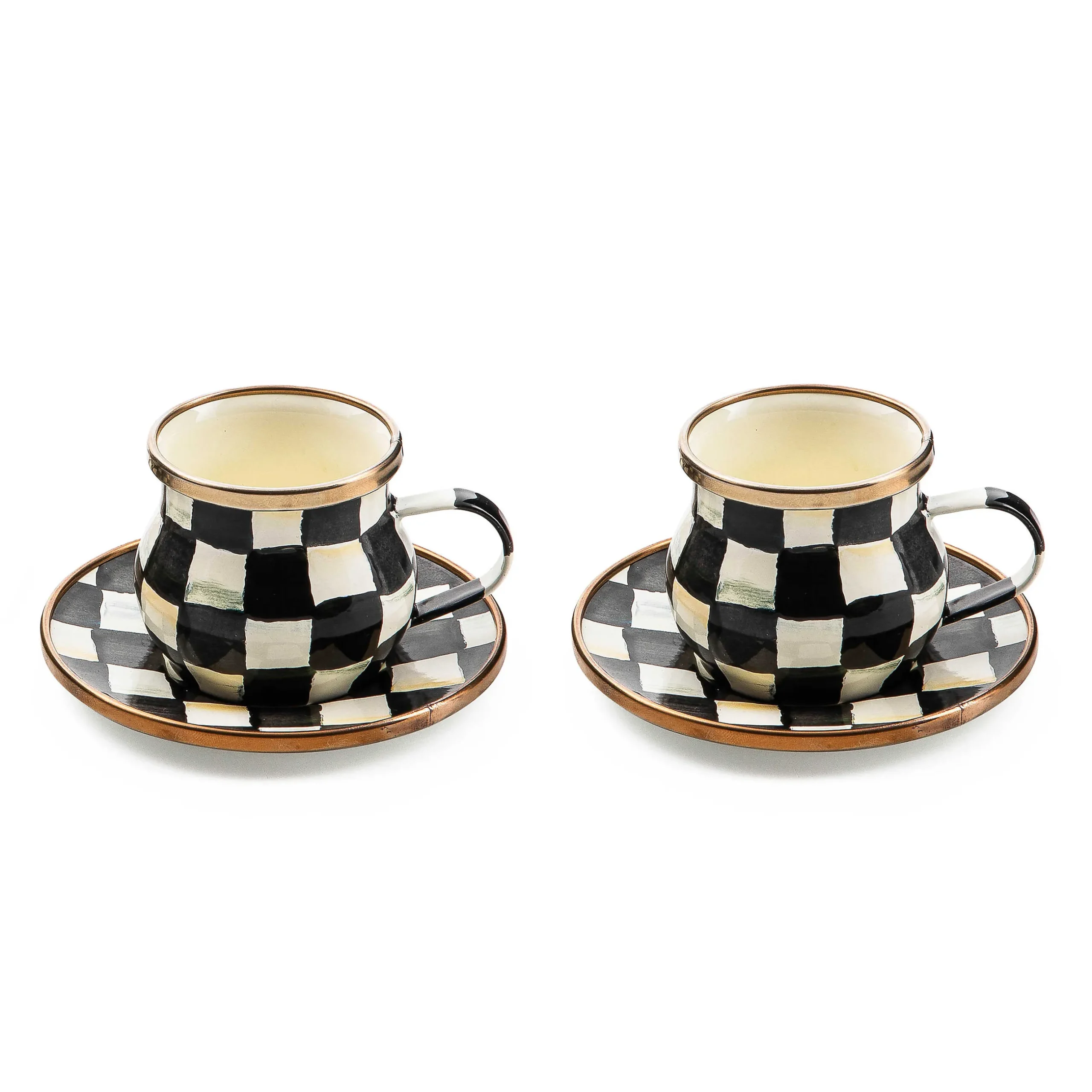 Online MacKenzie-Childs Courtly Check Enamel Espresso Cup & Saucer Set