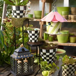 Clearance MacKenzie-Childs Courtly Check Enamel Garden Pot - Extra Large