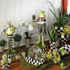 Clearance MacKenzie-Childs Courtly Check Enamel Garden Pot - Extra Large