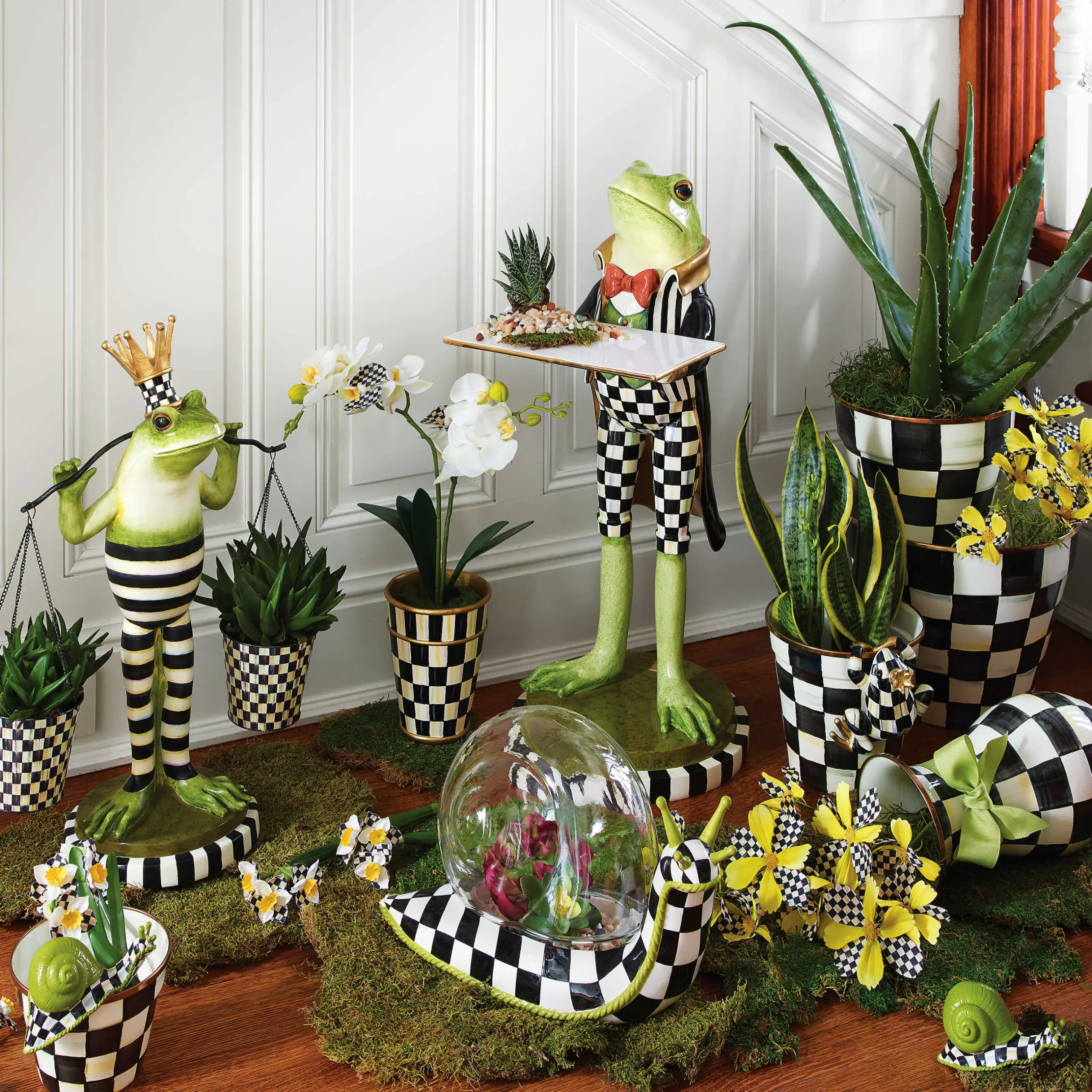 Clearance MacKenzie-Childs Courtly Check Enamel Garden Pot - Extra Large