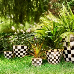 Clearance MacKenzie-Childs Courtly Check Enamel Garden Pot - Extra Large