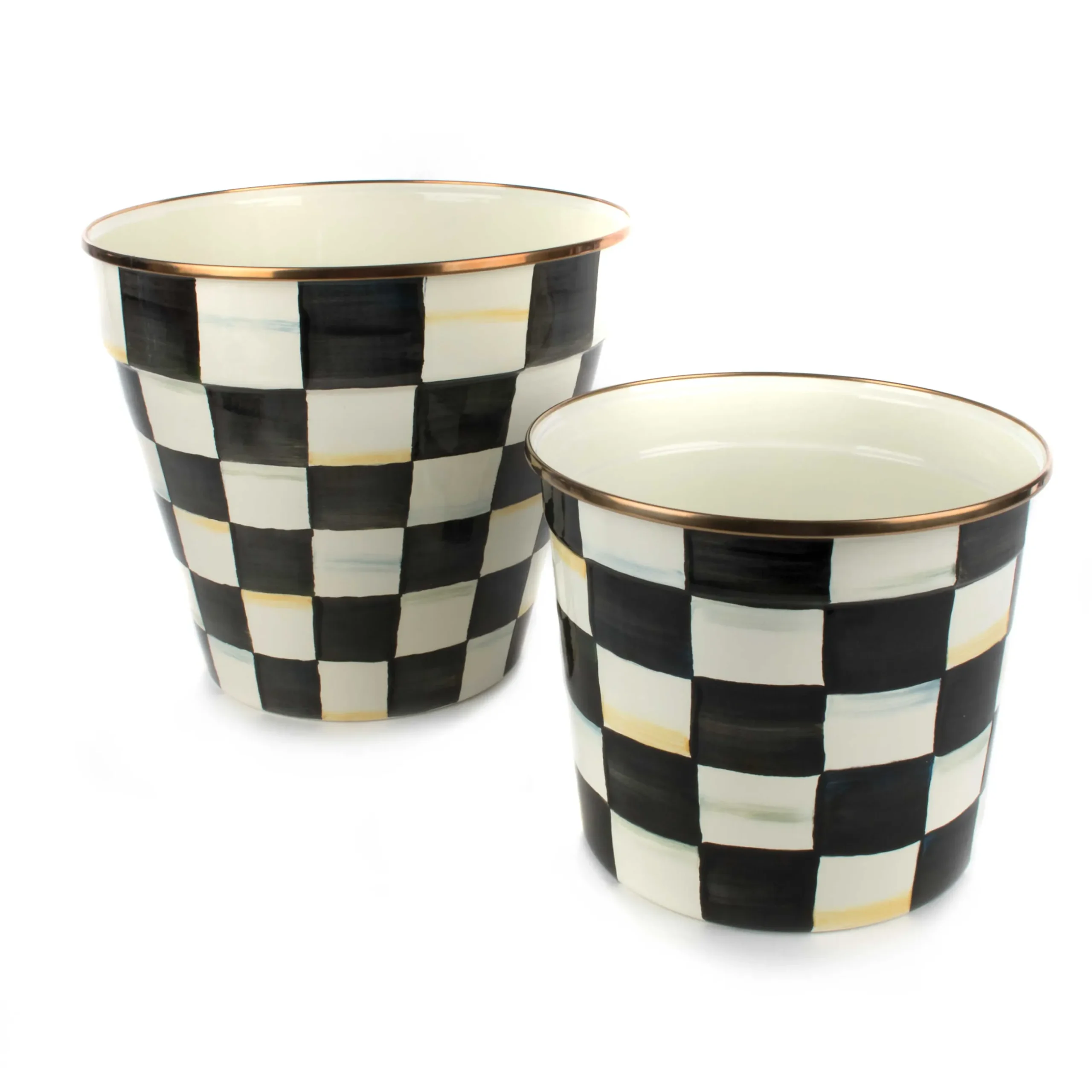 Clearance MacKenzie-Childs Courtly Check Enamel Garden Pot - Extra Large