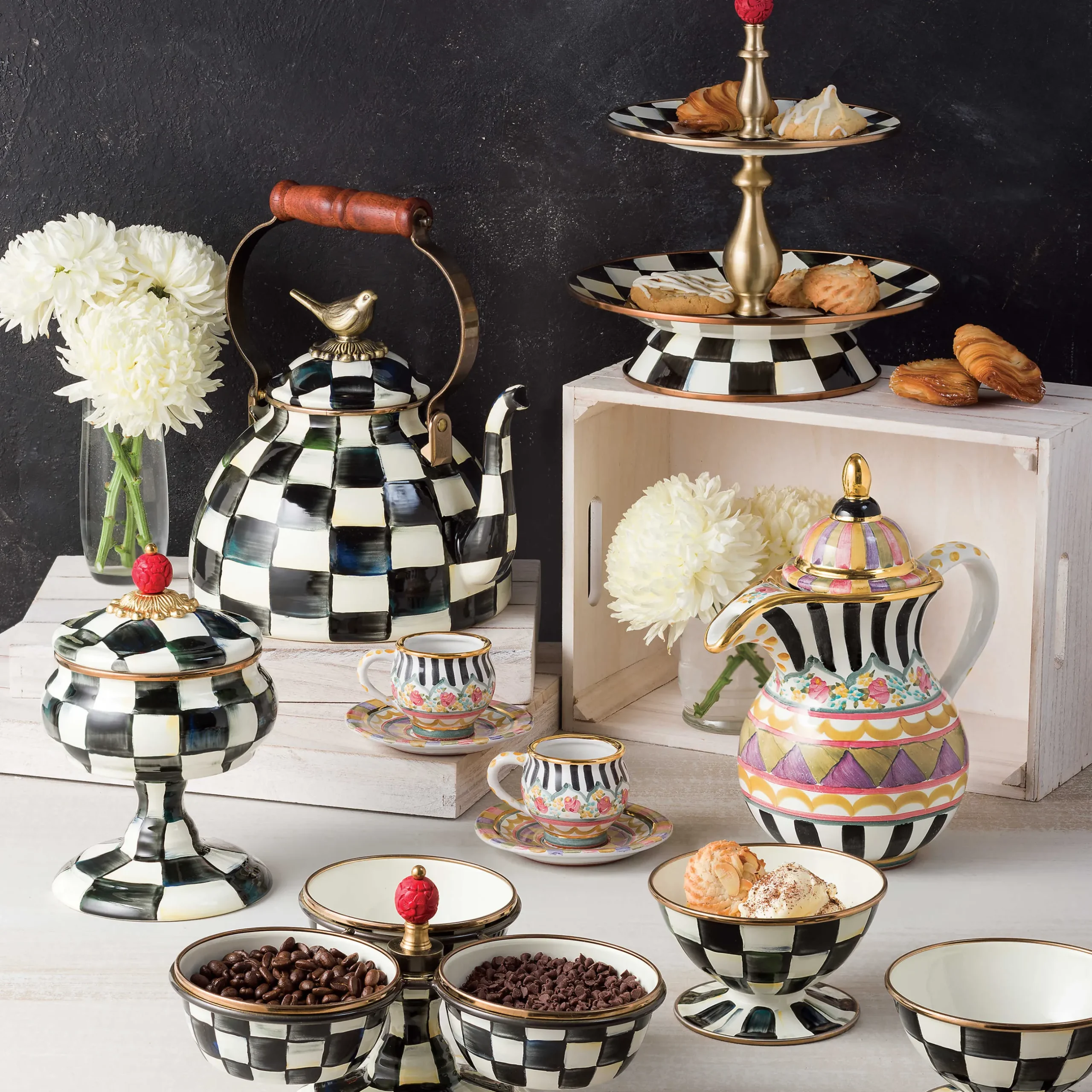 Online MacKenzie-Childs Courtly Check Enamel Ice Cream Dish