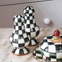 Outlet MacKenzie-Childs Courtly Check Enamel Large Salt & Pepper Shakers