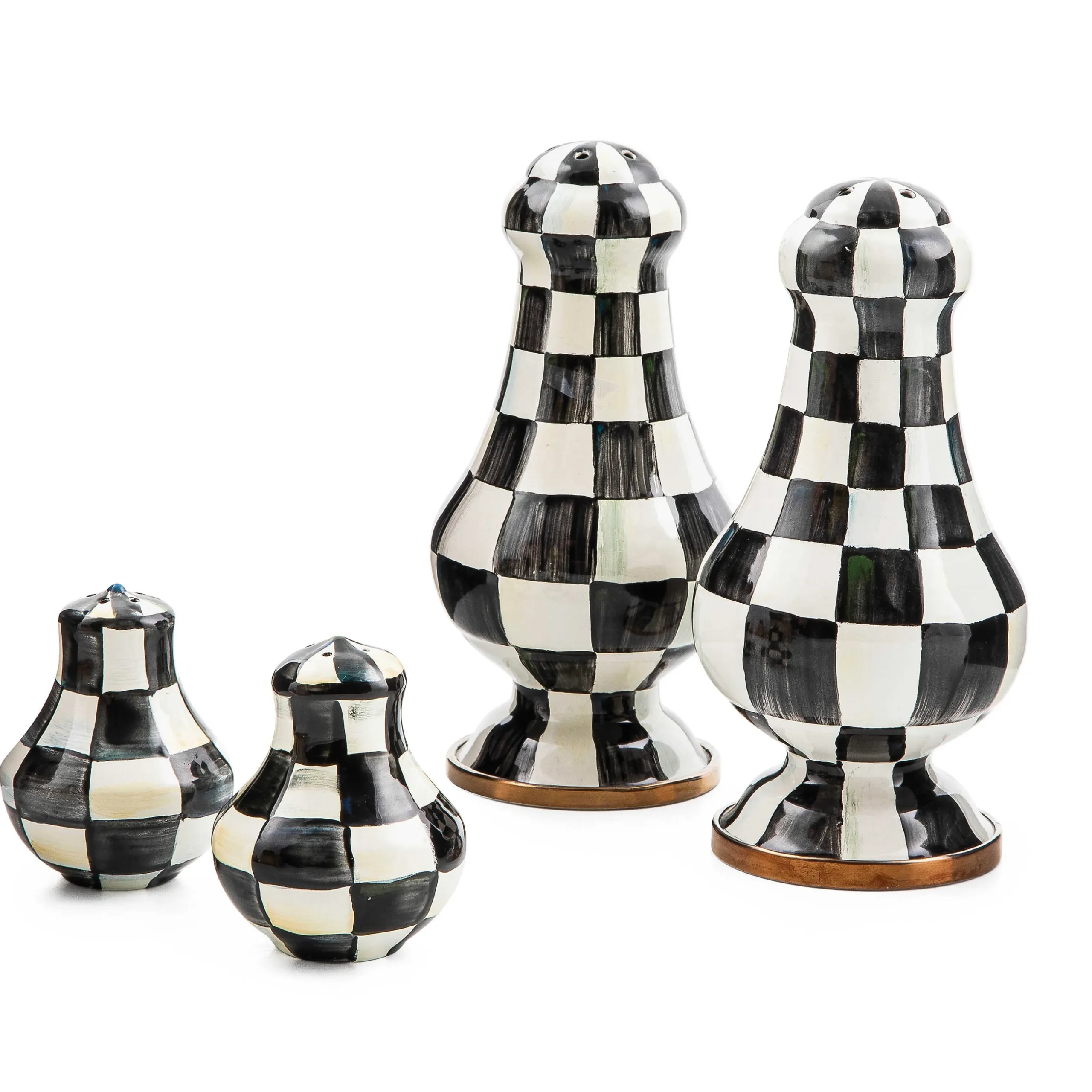 Outlet MacKenzie-Childs Courtly Check Enamel Large Salt & Pepper Shakers