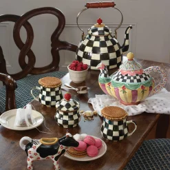Sale MacKenzie-Childs Courtly Check Enamel Lidded Sugar Bowl