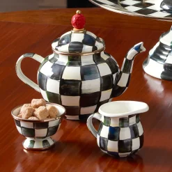 New MacKenzie-Childs Courtly Check Enamel Little Sugar Bowl