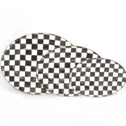 Best MacKenzie-Childs Courtly Check Enamel Oval Platter - Small