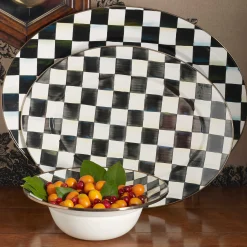 Best MacKenzie-Childs Courtly Check Enamel Oval Platter - Medium