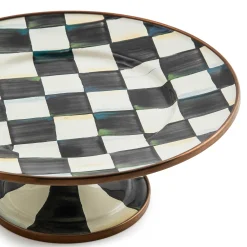 Discount MacKenzie-Childs Courtly Check Enamel Pedestal Platter - Mini