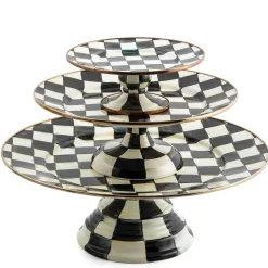 Discount MacKenzie-Childs Courtly Check Enamel Pedestal Platter - Mini