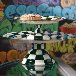 Outlet MacKenzie-Childs Courtly Check Enamel Pedestal Platter - Small