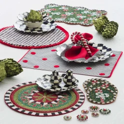 Discount MacKenzie-Childs Courtly Check Enamel Petal Salad/Dessert Plate