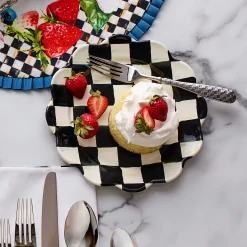 Discount MacKenzie-Childs Courtly Check Enamel Petal Salad/Dessert Plate