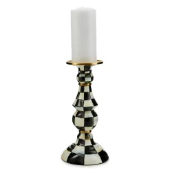 Outlet MacKenzie-Childs Courtly Check Enamel Pillar Candlestick - Large