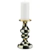 Outlet MacKenzie-Childs Courtly Check Enamel Pillar Candlestick - Medium
