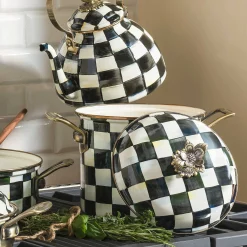 MacKenzie-Childs Courtly Check Enamel 7 Qt. Stockpot