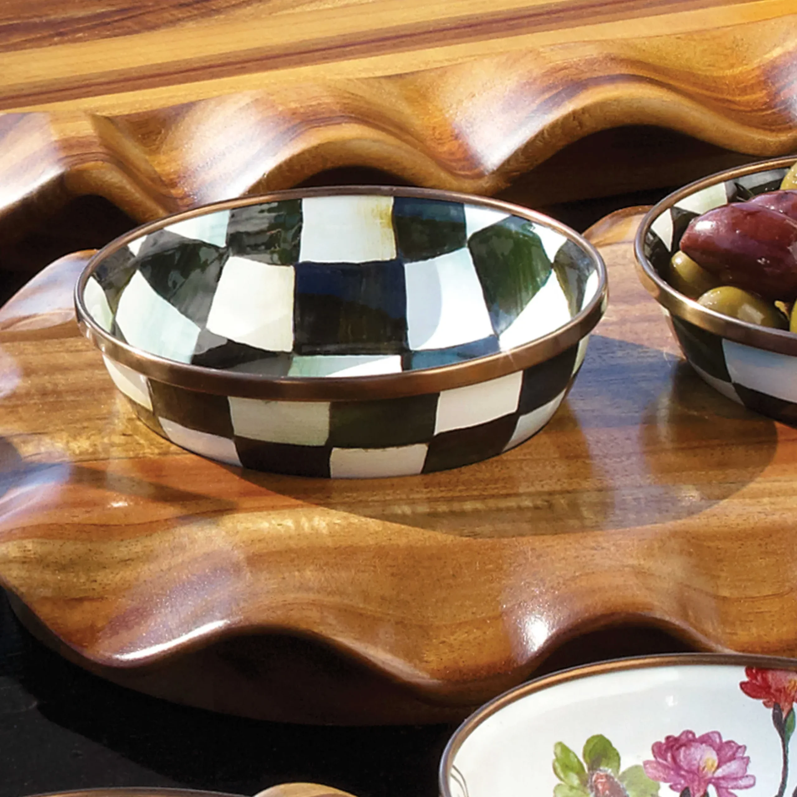 Sale MacKenzie-Childs Courtly Check Enamel Relish Dish