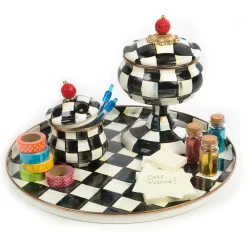 Sale MacKenzie-Childs Courtly Check Enamel Round Tray