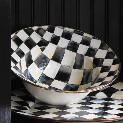 Clearance MacKenzie-Childs Courtly Check Enamel Serving Bowl