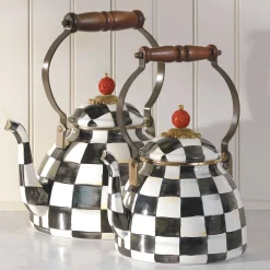 Sale MacKenzie-Childs Courtly Check Enamel Tea Kettle - 3 Quart