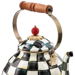 Sale MacKenzie-Childs Courtly Check Enamel Tea Kettle - 3 Quart