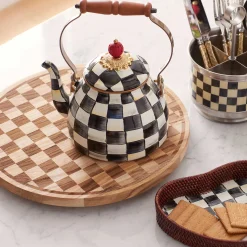 Best MacKenzie-Childs Courtly Check Enamel Tea Kettle - 2 Quart