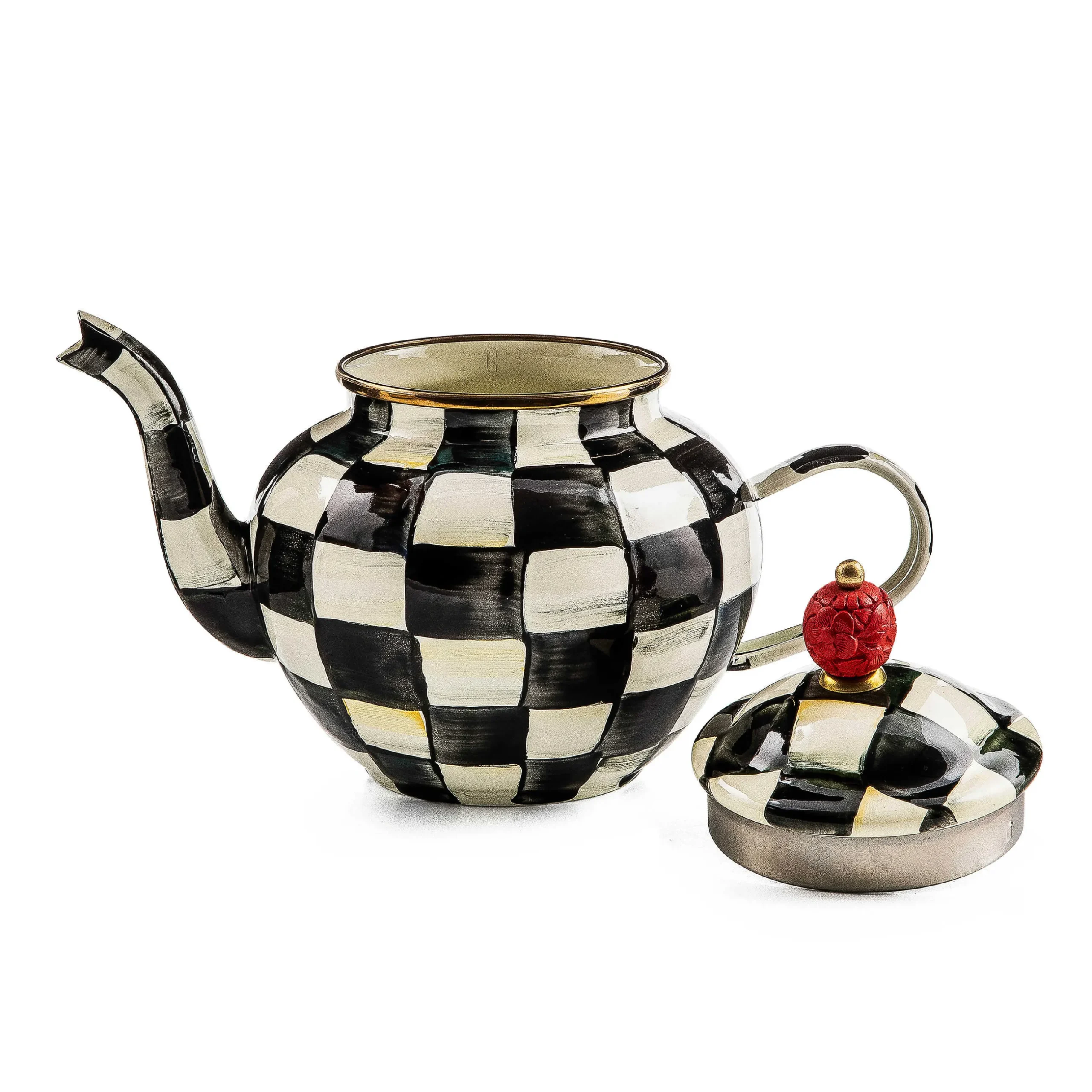 Discount MacKenzie-Childs Courtly Check Enamel Teapot - 4 Cup