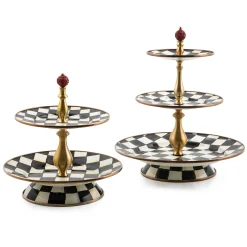 Best MacKenzie-Childs Courtly Check Enamel Three Tier Sweet Stand