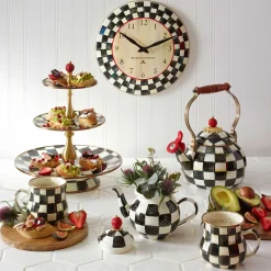 Best MacKenzie-Childs Courtly Check Enamel Three Tier Sweet Stand