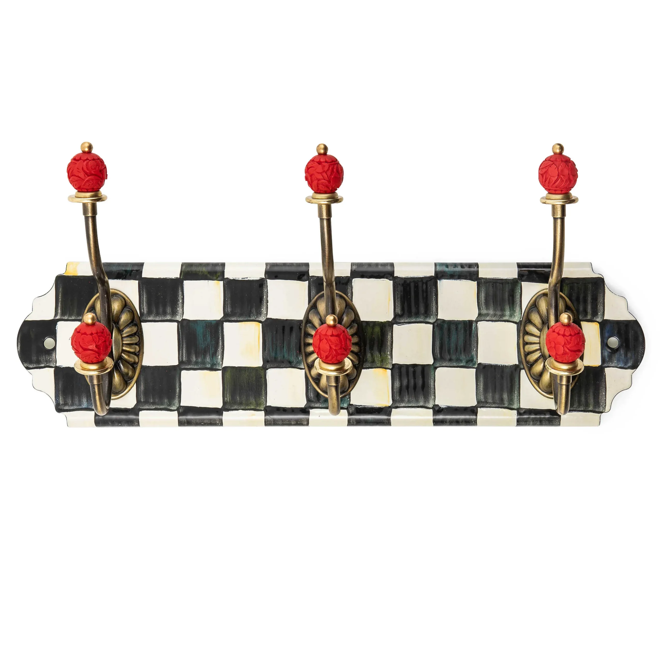 Best MacKenzie-Childs Courtly Check Enamel Triple Wall Hook