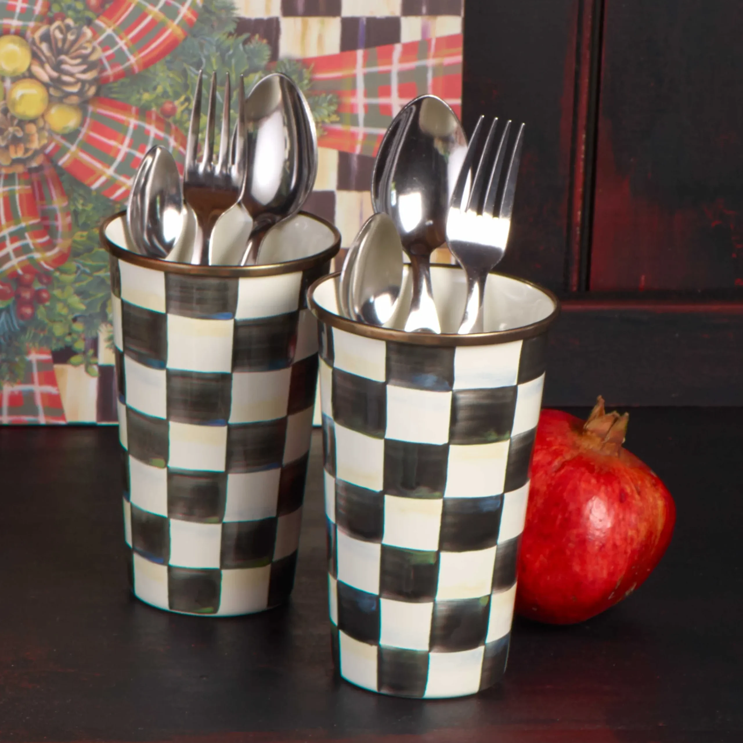 Outlet MacKenzie-Childs Courtly Check Enamel Tumbler - 20 Ounce