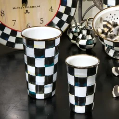 Clearance MacKenzie-Childs Courtly Check Enamel Tumbler - 10 Ounce