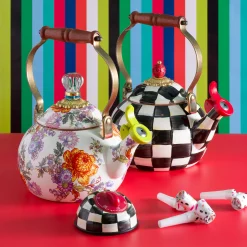 Online MacKenzie-Childs Courtly Check Enamel Whistling Tea Kettle