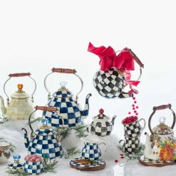 Online MacKenzie-Childs Courtly Check Enamel Whistling Tea Kettle