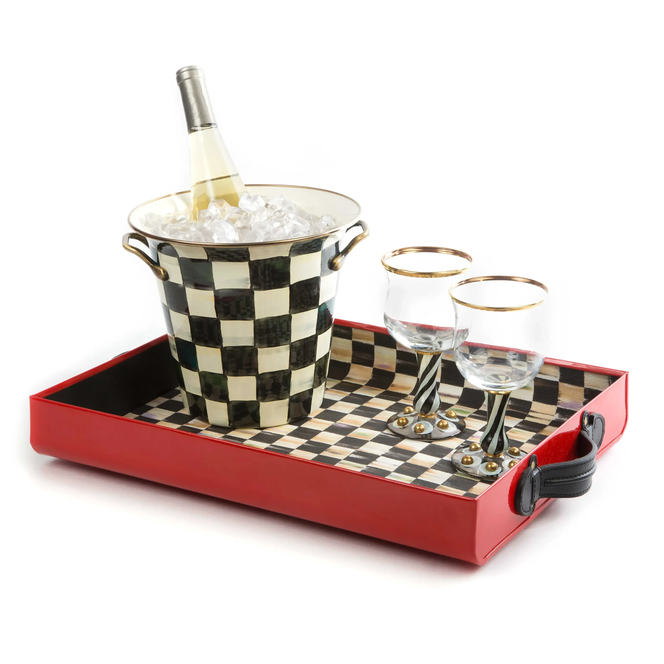 Best MacKenzie-Childs Courtly Check Enamel Wine Cooler