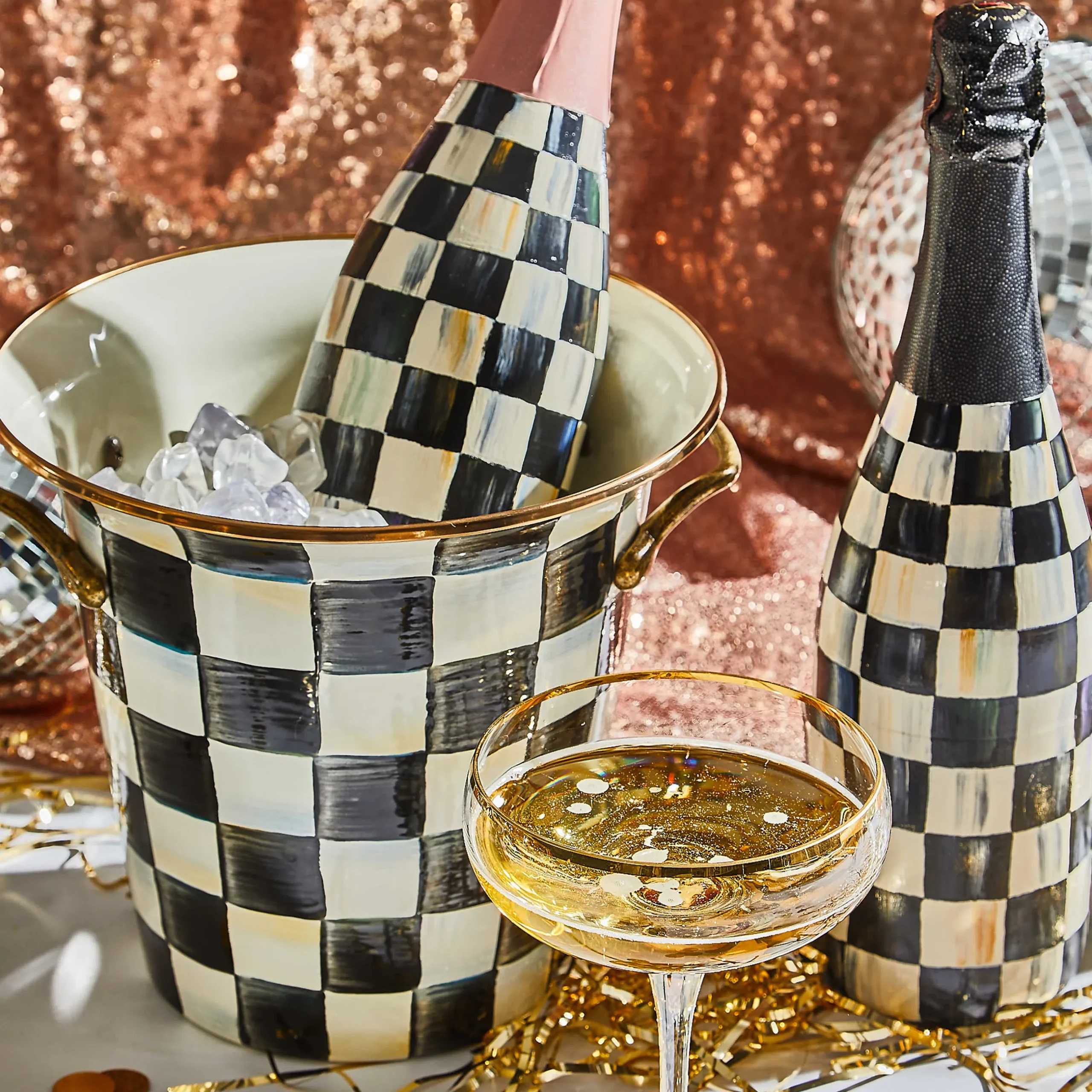 Best MacKenzie-Childs Courtly Check Enamel Wine Cooler