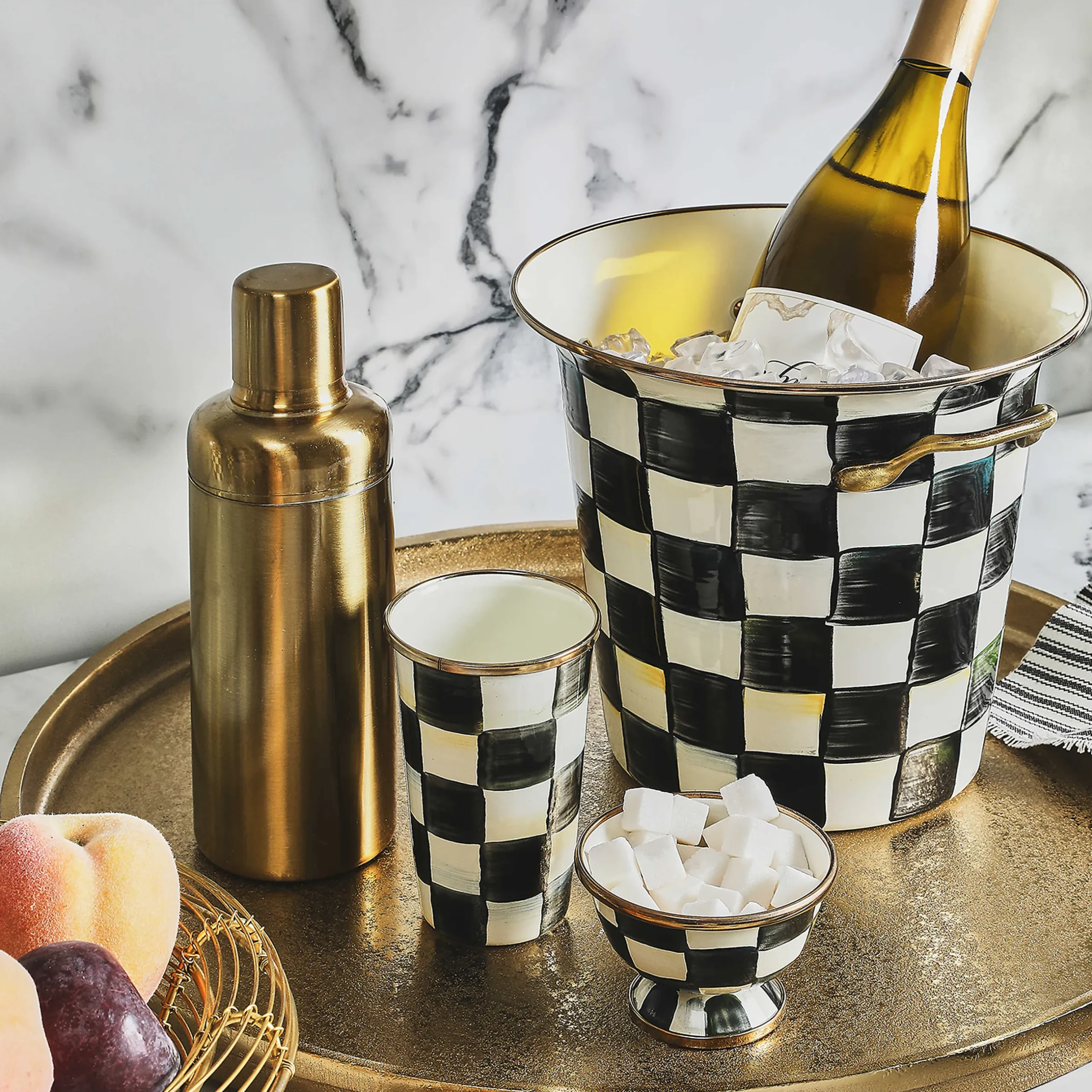 Best MacKenzie-Childs Courtly Check Enamel Wine Cooler