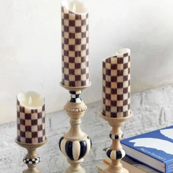 Clearance MacKenzie-Childs Courtly Check Flicker 9" Pillar Candle