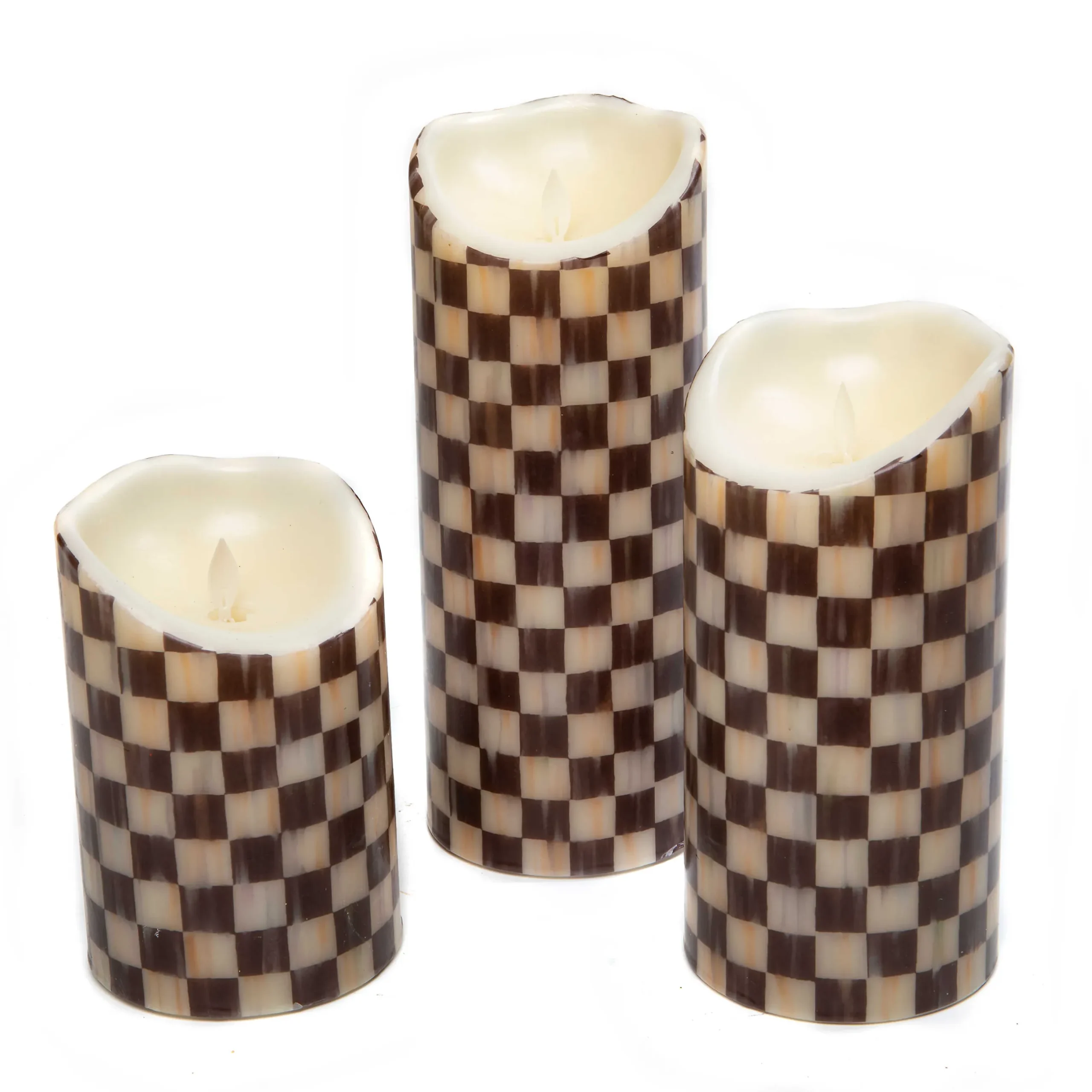 Hot MacKenzie-Childs Courtly Check Flicker 8" Pillar Candle