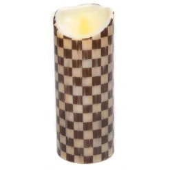 Clearance MacKenzie-Childs Courtly Check Flicker 10" Pillar Candle