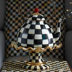 Outlet MacKenzie-Childs Courtly Check Fluted Cake Stand